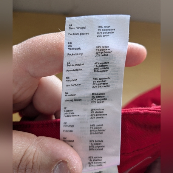 MAJE Crop Wide Leg Red Summer Pants Size 38 = Medium Or 6-8 99% Cotton - Picture 10 of 14